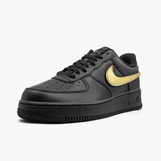 Sneakerreps Nike Women's/Men's Air Force 1 Black Metallic Gold Removable Swoosh Pack CT2252 001