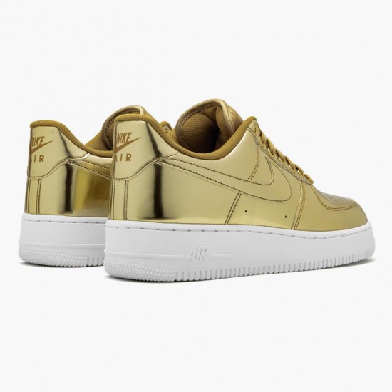 Replica Nike Women's/Men's Air Force 1 Low Metallic Gold CQ6566 700