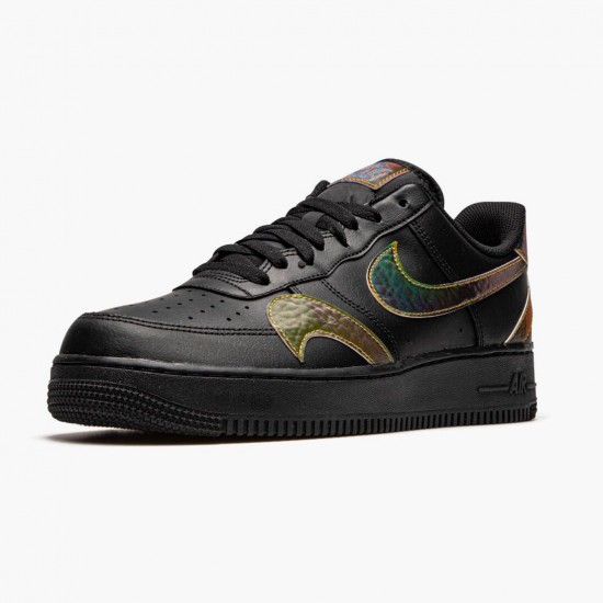 Repsshoes Nike Women's/Men's Air Force 1 Low Misplaced Swooshes Black Multi CK7214 001