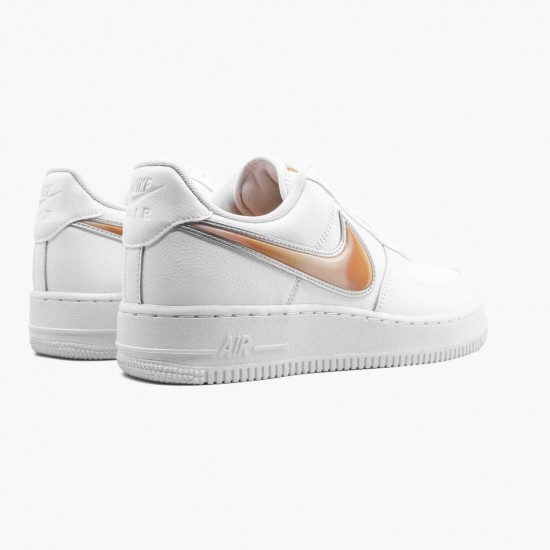 Repsneakers Nike Women's/Men's Air Force 1 Low Oversized Swoosh White Orange Peel AO2441 102