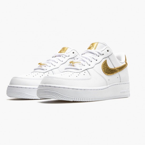 Replica Nike Women's/Men's Air Force 1 Low White Metallic Gold DC2181 100