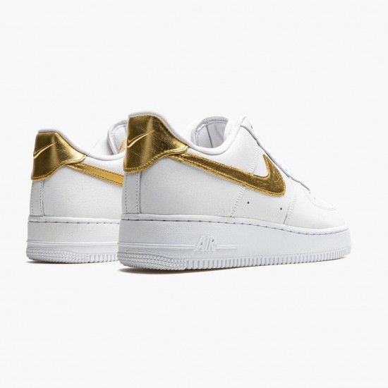 Replica Nike Women's/Men's Air Force 1 Low White Metallic Gold DC2181 100