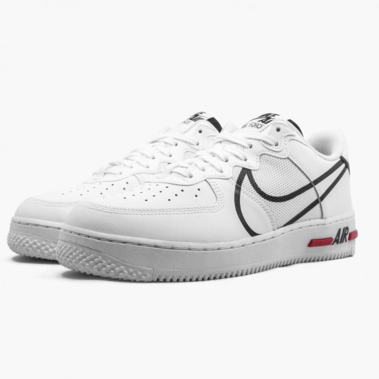 Repsneakers Nike Women's/Men's Air Force 1 React White Black Red CD4366 100