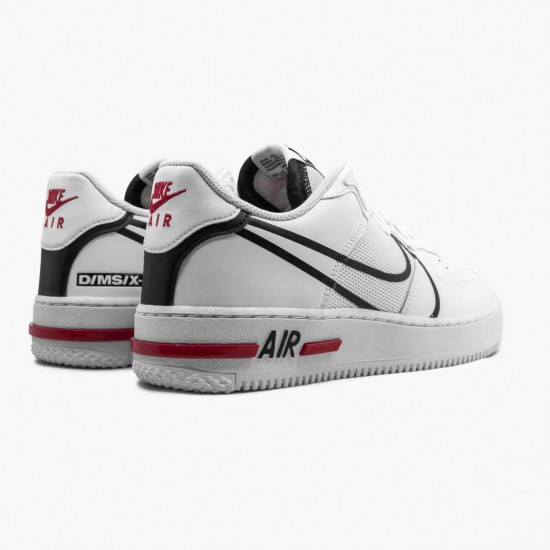 Repsneakers Nike Women's/Men's Air Force 1 React White Black Red CD4366 100