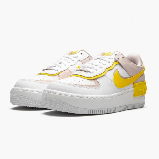 Reps Nike Women's Air Force 1 Shadow White Barely Rose Speed Yellow CJ1641 102