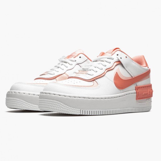 Replica Nike Women's/Men's Air Force 1 Shadow White Coral Pink CJ1641 101