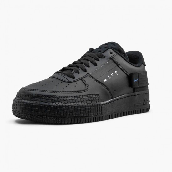 Top Version Nike Women's/Men's Air Force 1 Type Black Royal AT7859 001