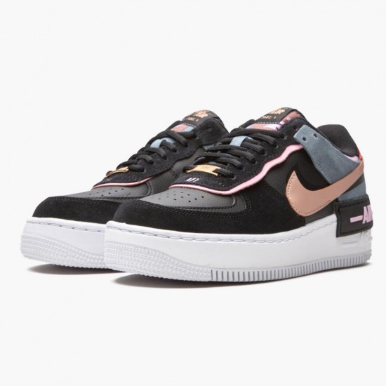 Repsneakers Wmns Air Force 1 Low Shadow Black Light Arctic Pink Claystone Red CU5315 001