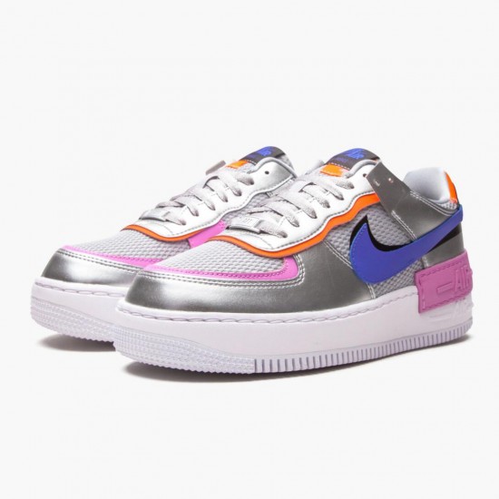 1:1 Wmns Air Force 1 Shadow Metallic Silver CW6030 001