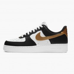 Replica Nike Women's/Men's Air Force 1 Low Black White Metallic Gold CZ9189 001