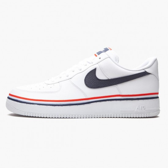 Replica Nike Women's/Men's Air Force 1 Low Ribbon White Blue CJ1377 100