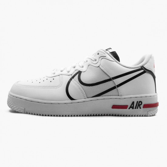 Repsneakers Nike Women's/Men's Air Force 1 React White Black Red CD4366 100