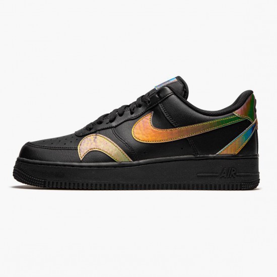 Repsshoes Nike Women's/Men's Air Force 1 Low Misplaced Swooshes Black Multi CK7214 001