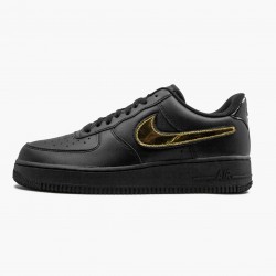 Sneakerreps Nike Women's/Men's Air Force 1 Black Metallic Gold Removable Swoosh Pack CT2252 001