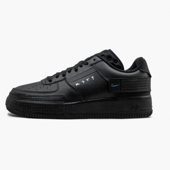 Top Version Nike Women's/Men's Air Force 1 Type Black Royal AT7859 001