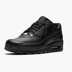 Top Version Nike Women's/Men's Air Max 90 Leather Black 302519 001