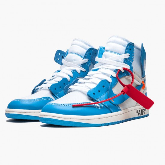 Sale Cheap Air Jordan 1 Retro High Off White University Blue AQ0818 148