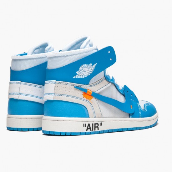 Sale Cheap Air Jordan 1 Retro High Off White University Blue AQ0818 148