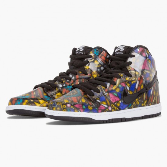 Repsneakers Nike Women's/Men's Dunk SB High Cncpts Stained Glass 313171 606