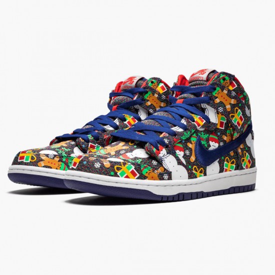 Top Quality Nike Women's/Men's SB Dunk High Concepts Ugly Christmas Sweater 881758 446