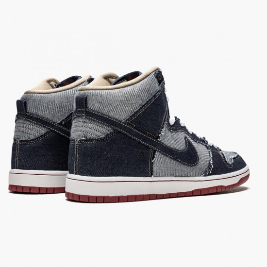 Top Version Nike Men's SB Dunk High Reese Forbes Denim CT6680 100