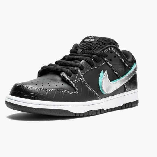 Top Version Nike Women's/Men's SB Dunk Low Diamond Supply Co Black Diamond BV1310 001