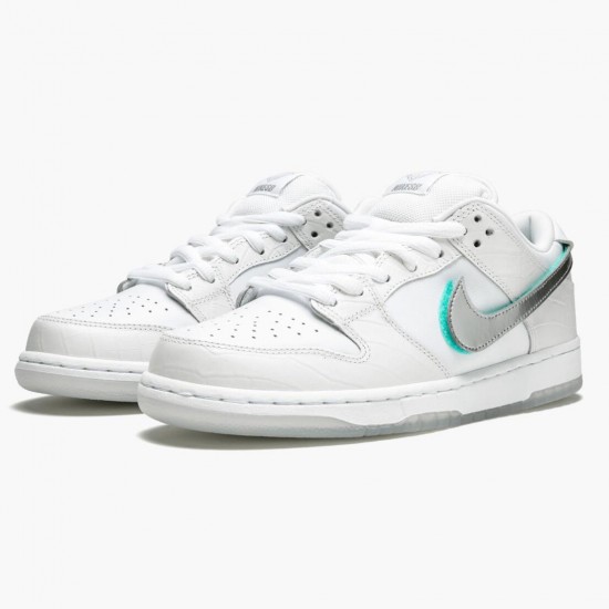 1:1 Nike Women's/Men's SB Dunk Low Diamond Supply Co White Diamond BV1310 100