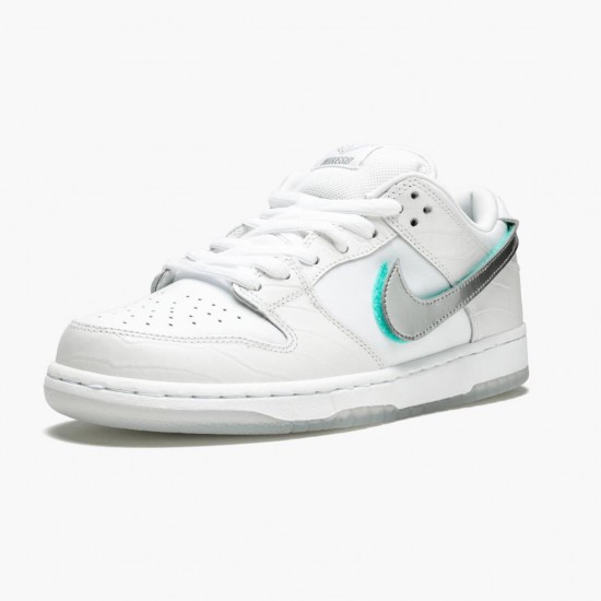 1:1 Nike Women's/Men's SB Dunk Low Diamond Supply Co White Diamond BV1310 100