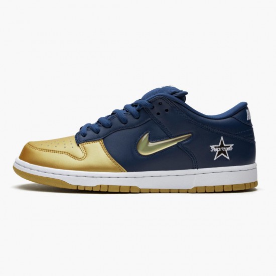 Replica Nike Men's SB Dunk Low Supreme Jewel Swoosh Gold CK3480 700