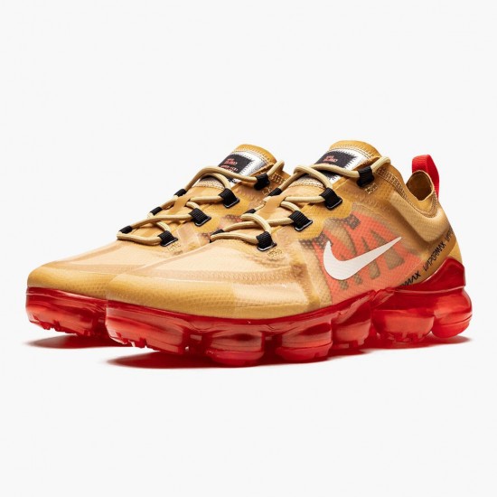 Replica Nike Men's Air VaporMax 2019 Club Gold Ember Glow AR6631 701